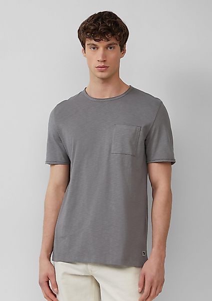 s.Oliver Kurzarmshirt T-Shirt Flammgarn-T-Shirt mit Brusttasche günstig online kaufen