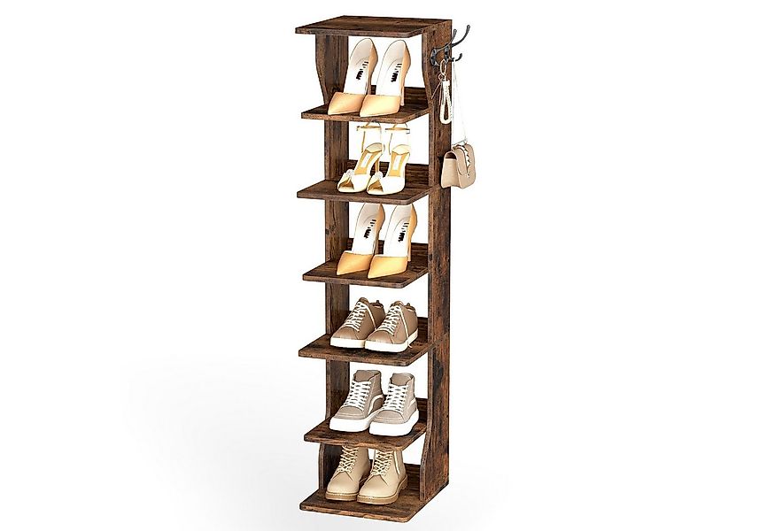 VASAGLE Schuhregal Standregal mit 7/9 Ebenen, Schuhregal schmal platzsparen günstig online kaufen