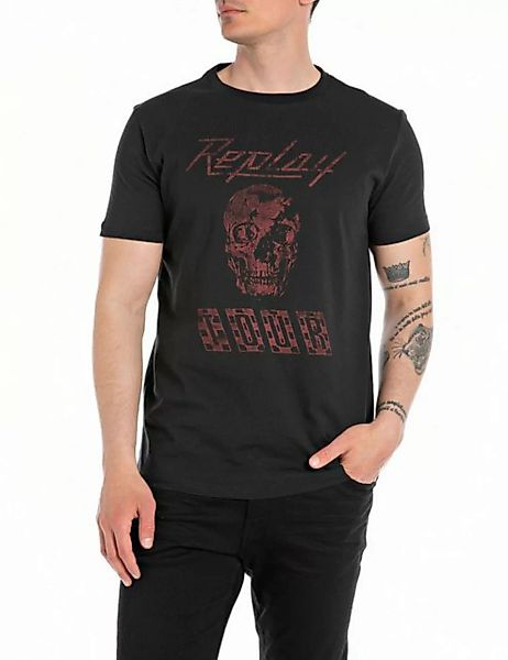 Replay T-Shirt Jersey-T-Shirt mit Totenkopf-Aufdruck günstig online kaufen