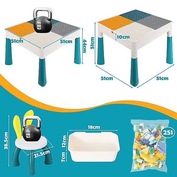 Clanmacy Kindersitzgruppe Kindertisch Aktivitätstisch Multifunktionaler Set günstig online kaufen
