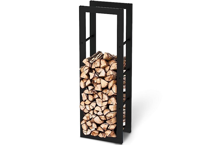 holz4home® Kaminholzregal Metall Schwarz I Brennholzregal Holzlager Design günstig online kaufen