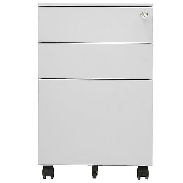 furnicato Aktenschrank mit Rollen Hellgrau 39x45x60 cm Stahl (1-St) günstig online kaufen