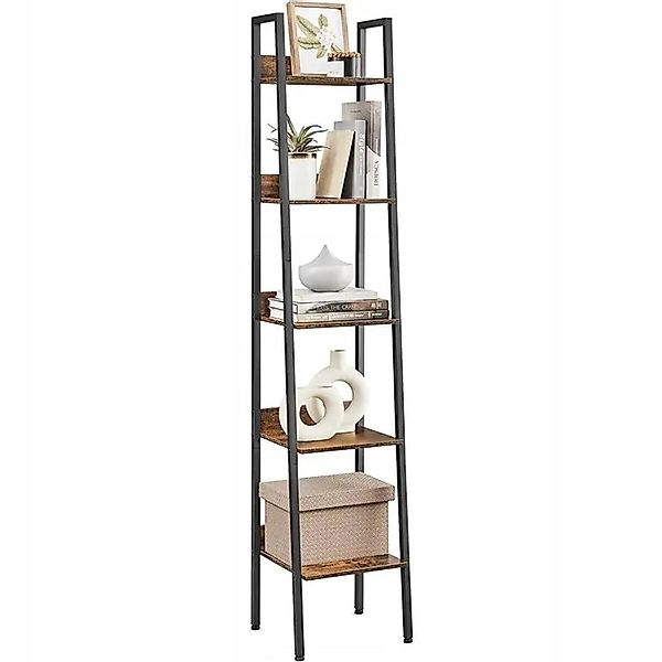 Rebiko Industrielles Büro-Standregal Schwarz 5 Fachböden Leiter für Bücher günstig online kaufen