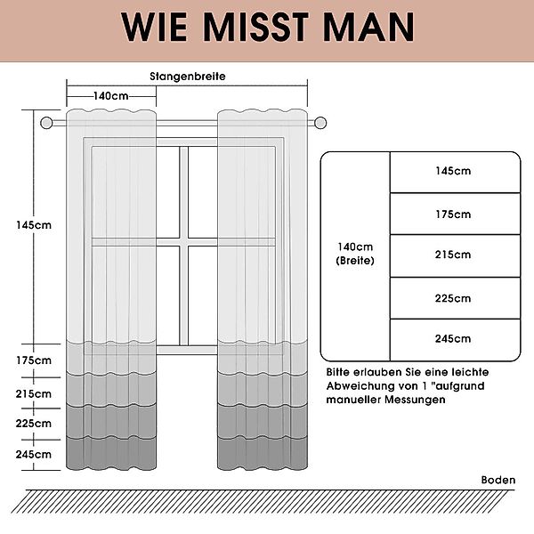 BYSURE Vorhang, Ösen (2 St), halbtransparent, günstig online kaufen