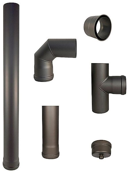Color Emajl Ofenrohr Heathus Pellet-Rauchrohr-Set GR, (Set, 6-tlg), 80 mm, günstig online kaufen