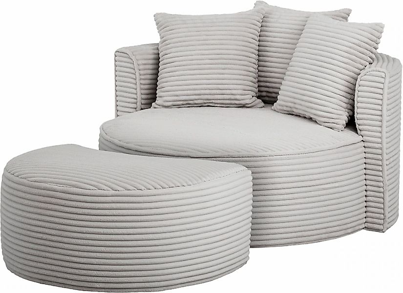 LeGer Home by Lena Gercke XXL-Sessel »ISALIE, Rundsessel mit Hocker, Lesese günstig online kaufen