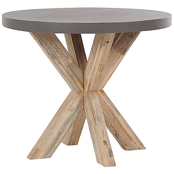 Beliani Gartentisch OLBIA Grau Heller Holzfarbton 90x90x76 günstig online kaufen