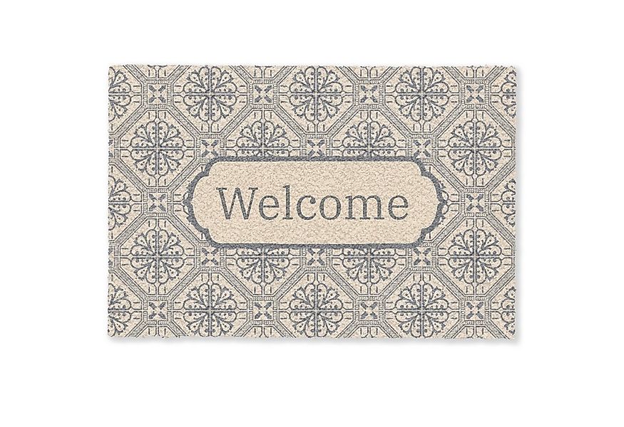 MuchoWow Fußmatte Willkommen - Klassisch - Grau, Rechteckig, innen Schmutzf günstig online kaufen