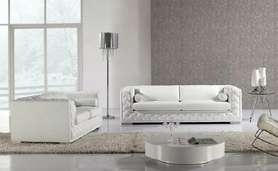 JVmoebel Sofa Weiße moderne Chesterfield Sofagarnitur Stilvolles Design Neu günstig online kaufen