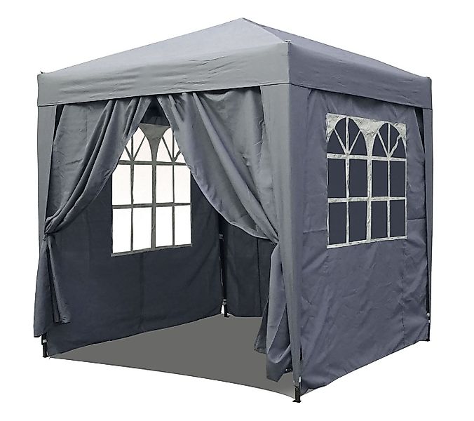 Quick Star Faltpavillon Faltpavillon 2x2m Smoky Grau, mit 4 Seitenteilen, ( günstig online kaufen
