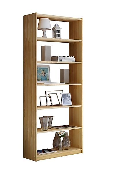Ticaa Standregal Standregal Bücherregal Kiefer Natur H214 cm, Massives Qual günstig online kaufen