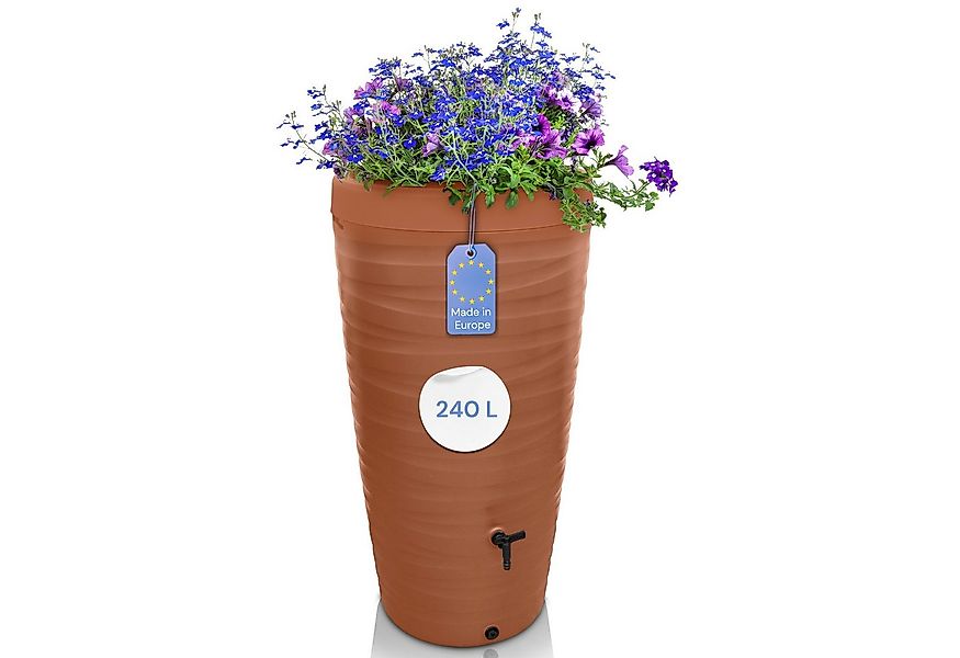 YourCasa Regentonne 240 Liter [Wave Design] Regenfass aus Kunststoff mit Wa günstig online kaufen