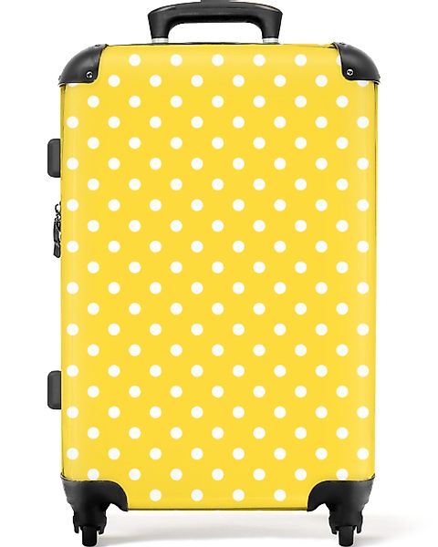 NoBoringSuitcases.com© Hartschalen-Trolley Punkte - Gelb - günstig online kaufen