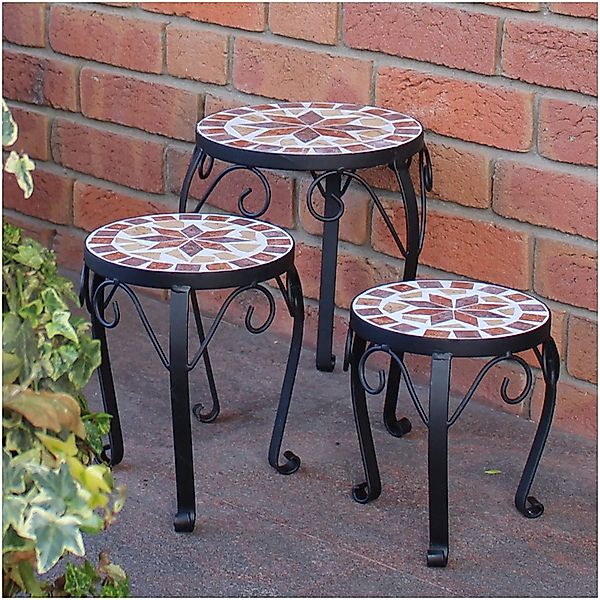 Kamelio Blumenhocker 3er Set Mosaik rund günstig online kaufen