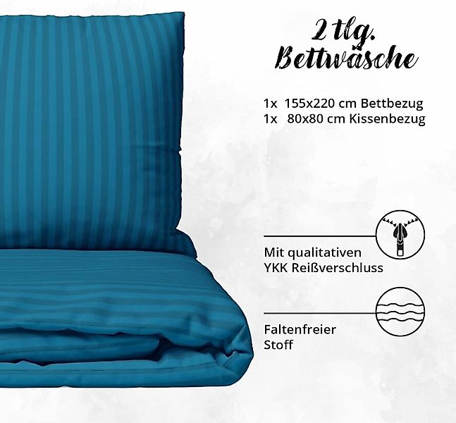 TRENDBUY24 Bettwäsche Bettwäsche Damast Bettwäsche gestreift günstig online kaufen