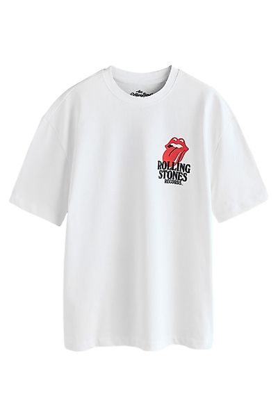 Next T-Shirt Langshirt 100 % Baumwolle Bandgrafik günstig online kaufen