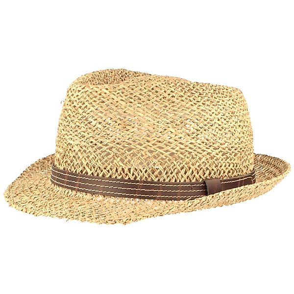 Breiter Strohhut Seegras Trilby Kunstleder-Garnitur günstig online kaufen