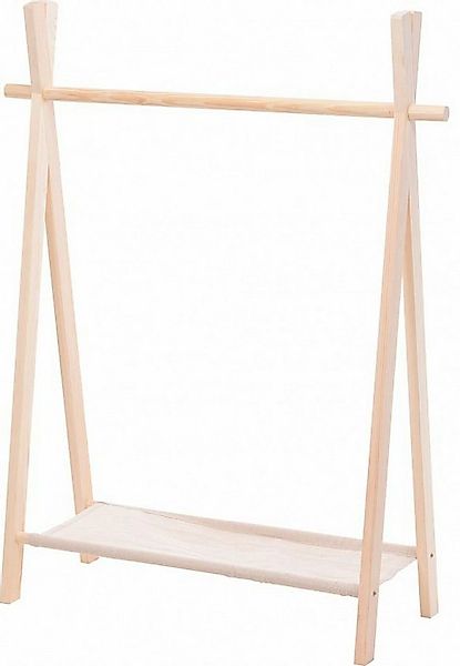Koopman Kleiderständer Kinderschrank Garderobe 100x80x30 cm Holz Stoffablag günstig online kaufen