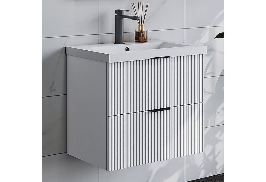 duschspa Waschtisch Waschbecken mit Unterschrank Badmöbel Set Hängeschrank, günstig online kaufen