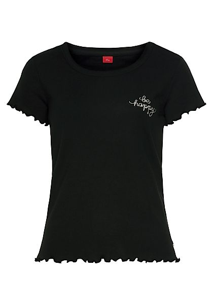 s.Oliver T-Shirt, mit Kräuselsaum günstig online kaufen