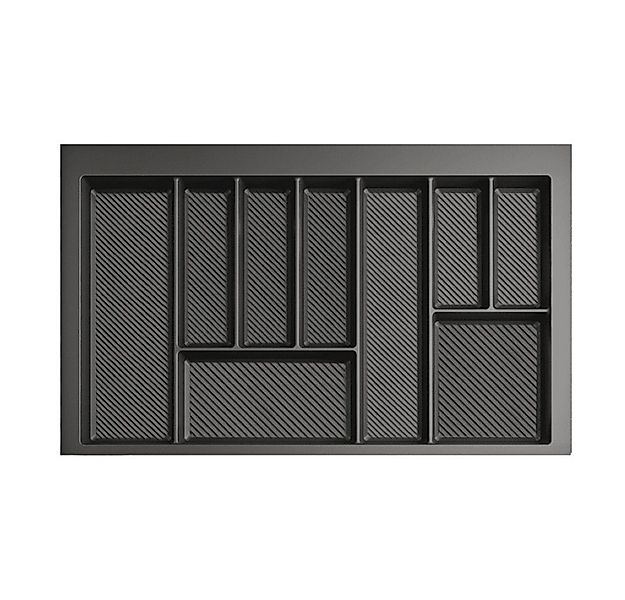 Prima-Online Besteckkasten Besteckkasten 80 cm Weiß Graphit Schubladeneinsa günstig online kaufen