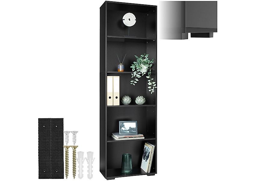 tectake Bücherregal Bücherständer Lexi 5 Fächer 60x30x190cm, Set 1-tlg., MD günstig online kaufen