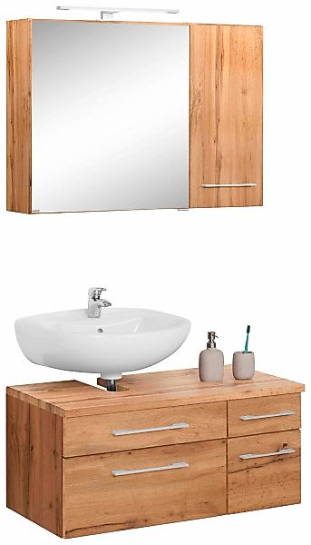 welltime Badmöbel-Set "Davos" 3 Stk. tlg. mit LED-Beleuchtung, Hängeschrank günstig online kaufen