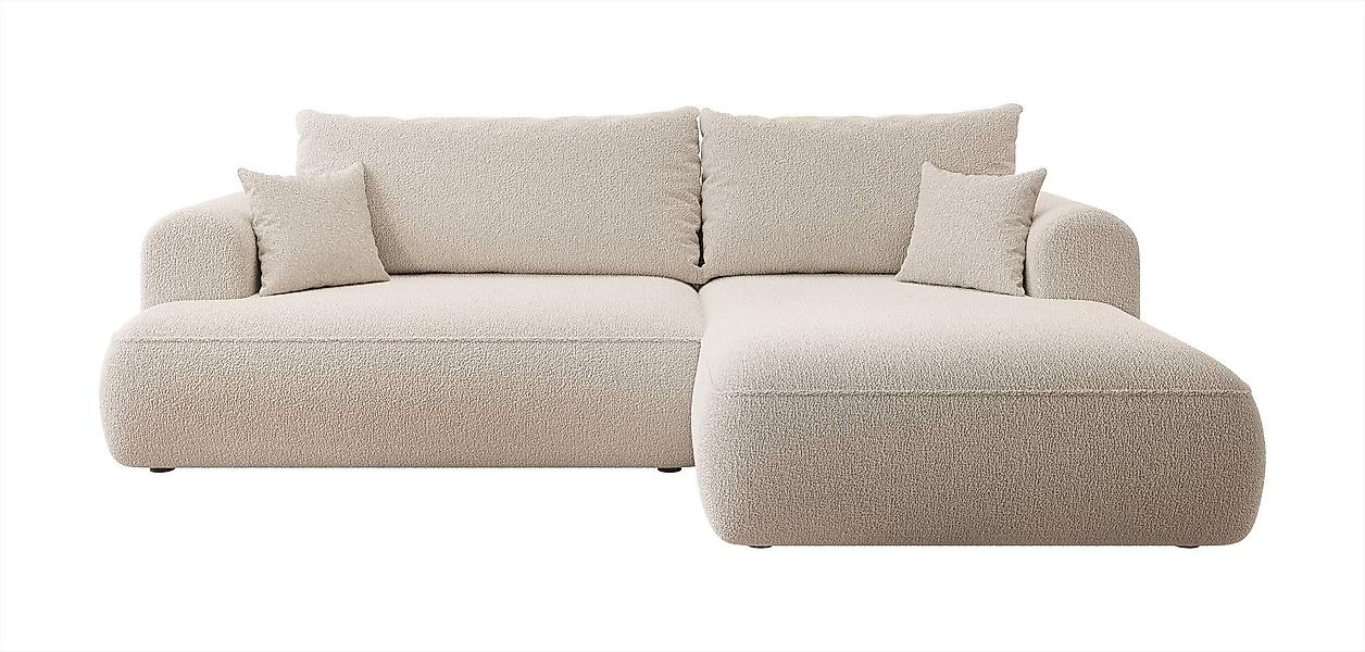 NADUVI Collection | Ecksofa Philipa rechts Bouclé mit Schlaffunktion günstig online kaufen