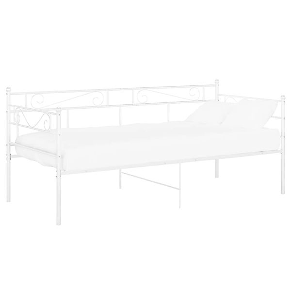vidaXL Schlafsofa Bettgestell Weiß Metall 90x200 cm650976 günstig online kaufen