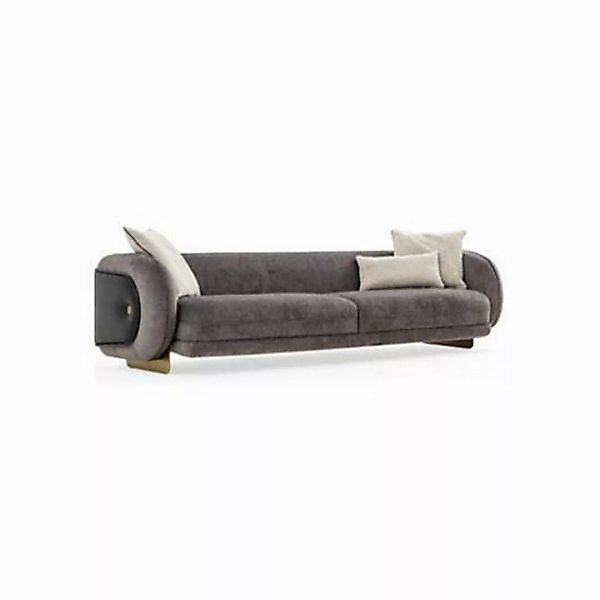 JVmoebel Sofa Wohnzimmer Grau Textil Sofa 4 Sitzer Luxus Möbel Sitz Design günstig online kaufen