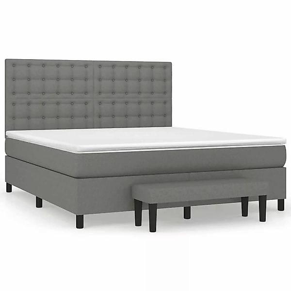 vidaXL Boxspringbett mit Matratze Dunkelgrau 180x200 cm Stoff1359058 günstig online kaufen