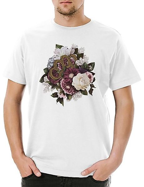 Urban Backwoods Print-Shirt Brass Knuckles And Flowers Herren T-Shirt Tatto günstig online kaufen