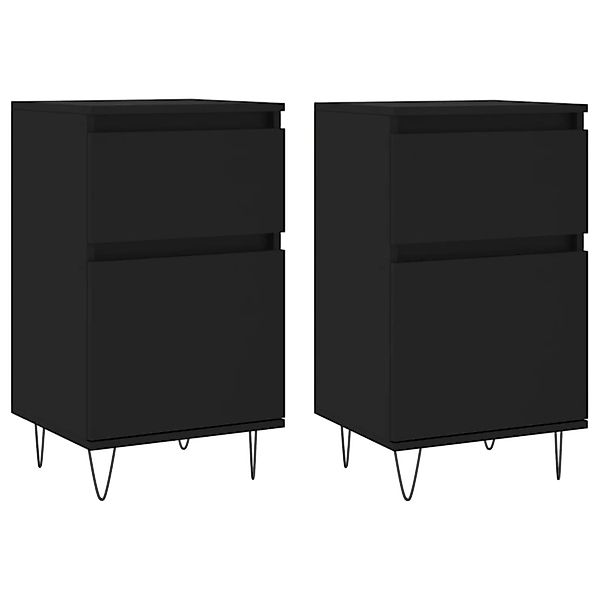 vidaXL Sideboards 2 Stk Schwarz 40x35x70 cm Holzwerkstoff 831151 günstig online kaufen