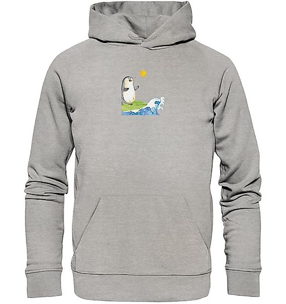 Mr. & Mrs. Panda Hoodie Pinguin Surfer Größe S - Heather Grey - Geschenk, U günstig online kaufen