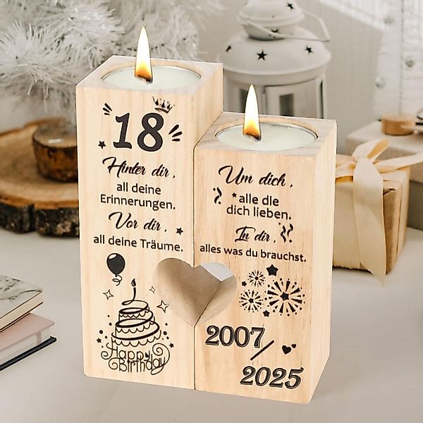 LuxusKollektion Kerzenständer 18. Geburtstag Kerzenständer Holz günstig online kaufen