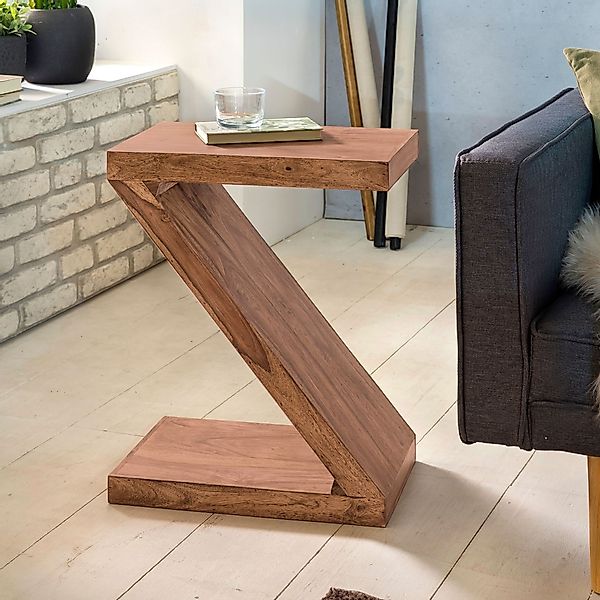FINEBUY Beistelltisch SuVa2404_1 (MUMBAI Massivholz 60 günstig online kaufen
