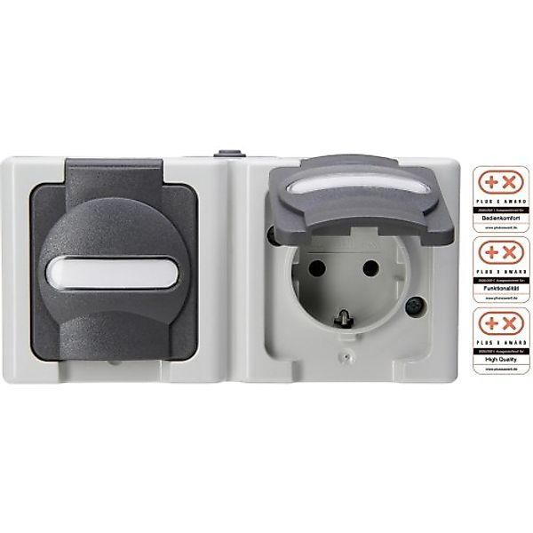 Kopp Schutzk.-Steckdose 2f. waagerecht, gr 131256002 - 131256002 günstig online kaufen