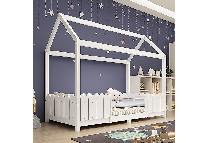 Flieks Kinderbett, Einzelbett Hausbett Kiefernholz 90x200cm günstig online kaufen