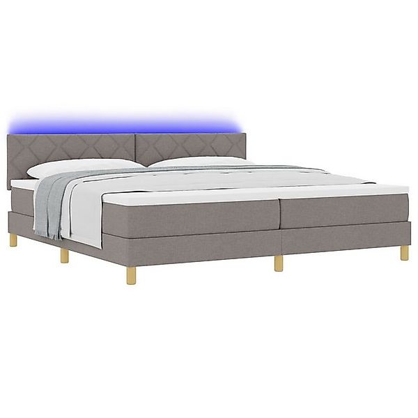 vidaXL Bett Boxspringbett mit Matratze & LED Taupe 200x200 cm Stoff (1-tlg) günstig online kaufen