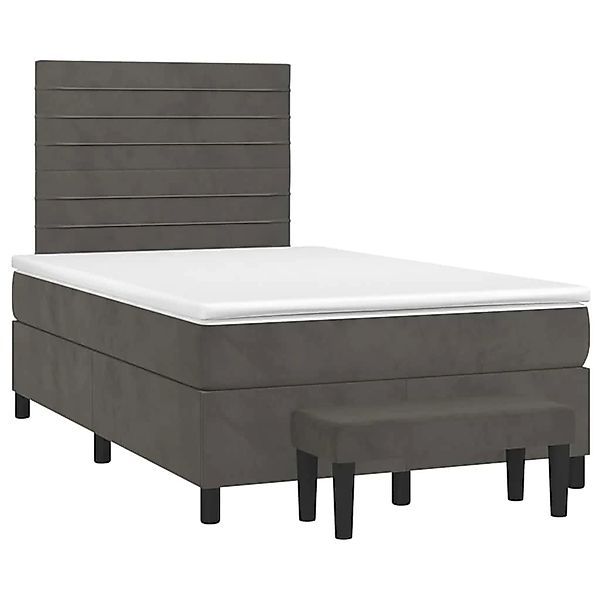 vidaXL Boxspringbett mit Matratze Dunkelgrau 120x190 cm Samt 3270476 günstig online kaufen
