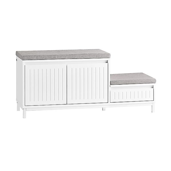 SoBuy Kinder Schuhbank mit Sitzfläche Garderobenbank mit Stauraum Weiß FSR1 günstig online kaufen
