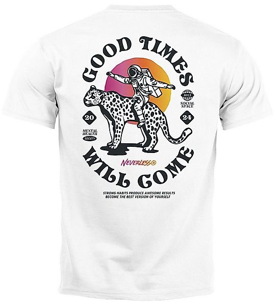 Neverless Print-Shirt Herren T-Shirt Backprint Rücken-Aufdruck Brustlogo Sp günstig online kaufen