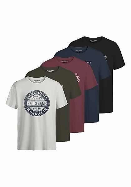 Jack & Jones T-Shirt "T-Shirt JJJEANS TEE 5PK 5er Pack" günstig online kaufen