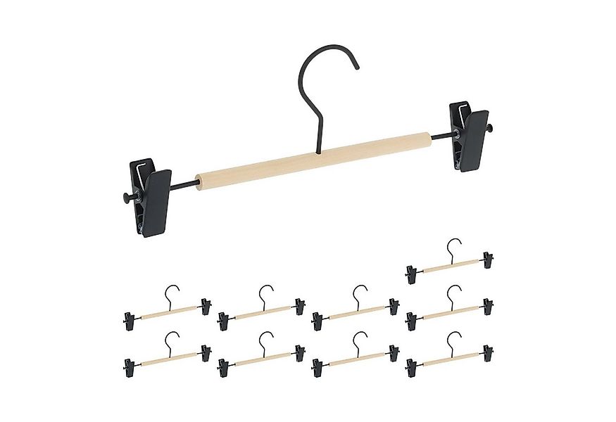 relaxdays Kleiderbügel 10er Set Hosenbügel schwarz günstig online kaufen