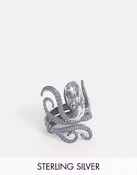 ASOS DESIGN – Ring aus Sterlingsilber mit Krake günstig online kaufen
