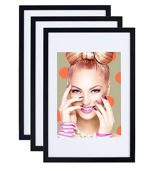 IDEAL TREND Bilderrahmen 3er 5er Set Holz Bilderrahmen Lifestyle Plexi Foto günstig online kaufen
