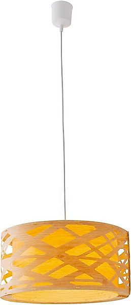 näve Pendelleuchte Finja, ohne Leuchtmittel, rund D: 40 cm, Holzimitat, meh günstig online kaufen