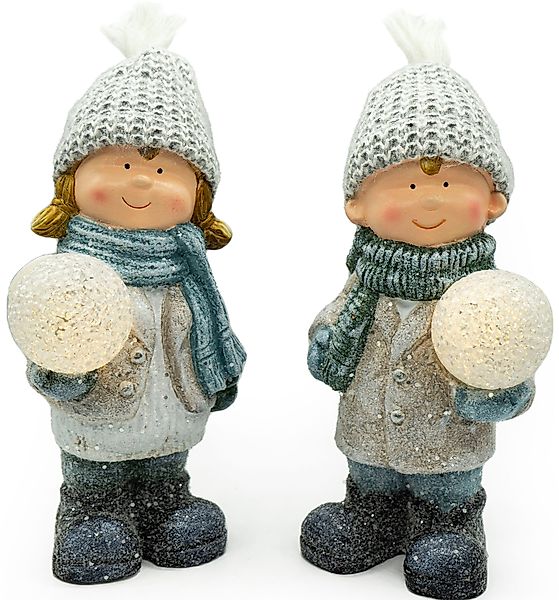 NOOR LIVING Dekolicht Winterkinder aus Keramik günstig online kaufen