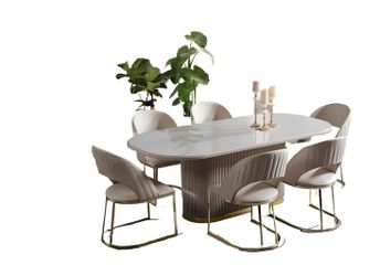 Xlmoebel Esszimmerstuhl Neuer moderner Textil-Lehnstuhl Luxus-Sessel, günstig online kaufen