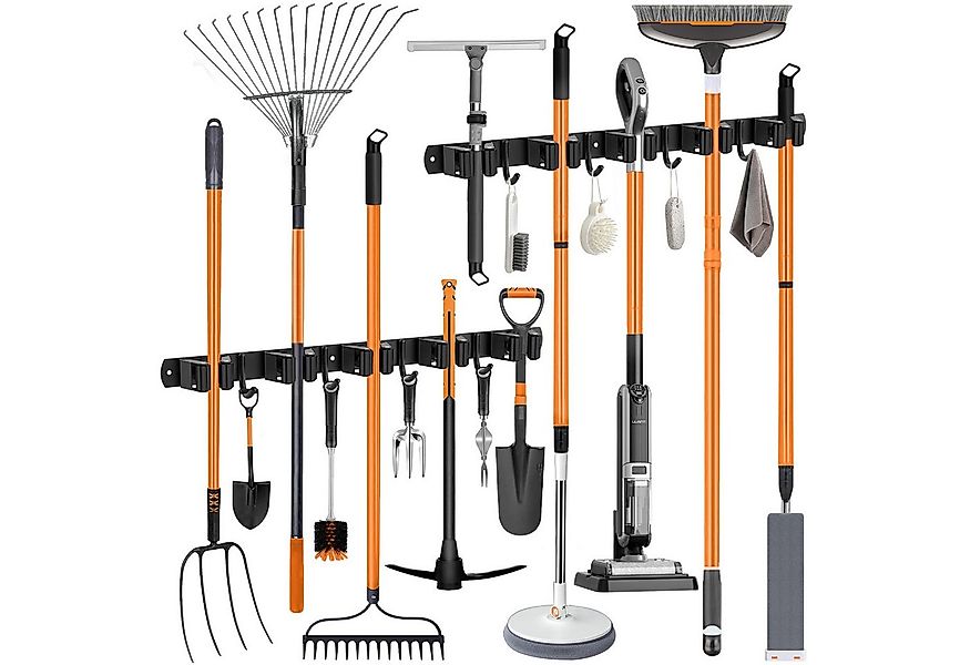 FOUORTUNATE-BEE Wandhaken Besenhalterung Wand, (5 Halter + 4 Haken Edelstah günstig online kaufen